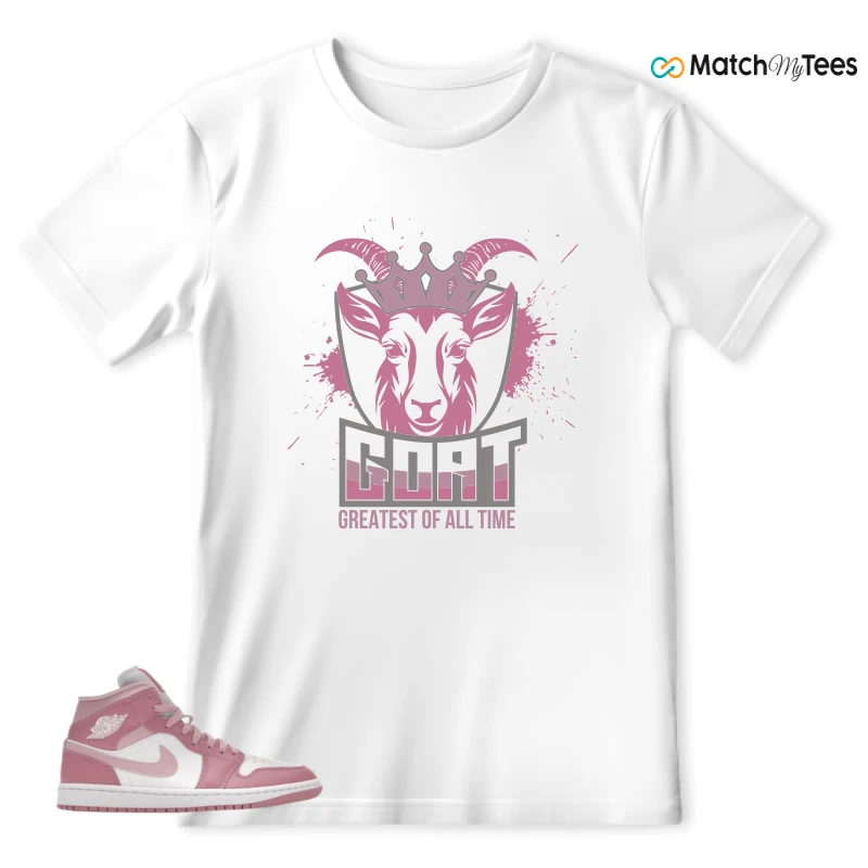 NIKE AIR JORDAN 1 MID ELEMENTAL PINK ICED CARMINE (WOMEN'S) SNEAKER Matching Tees t-shirt