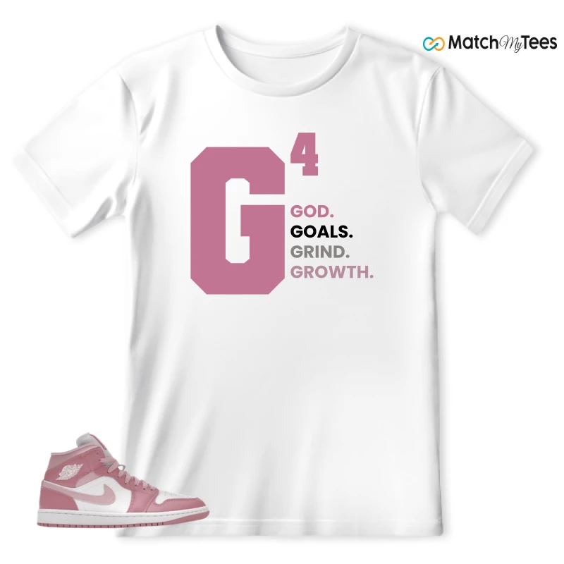 NIKE AIR JORDAN 1 MID ELEMENTAL PINK ICED CARMINE (WOMEN'S) SNEAKER Matching Tees t-shirt