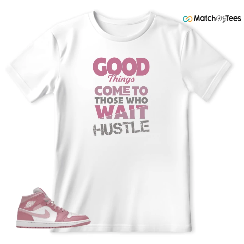 NIKE AIR JORDAN 1 MID ELEMENTAL PINK ICED CARMINE (WOMEN'S) SNEAKER Matching Tees t-shirt
