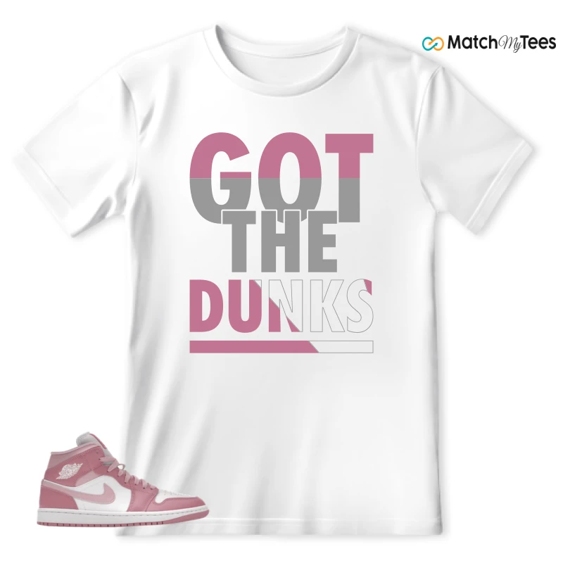 NIKE AIR JORDAN 1 MID ELEMENTAL PINK ICED CARMINE (WOMEN'S) SNEAKER Matching Tees t-shirt