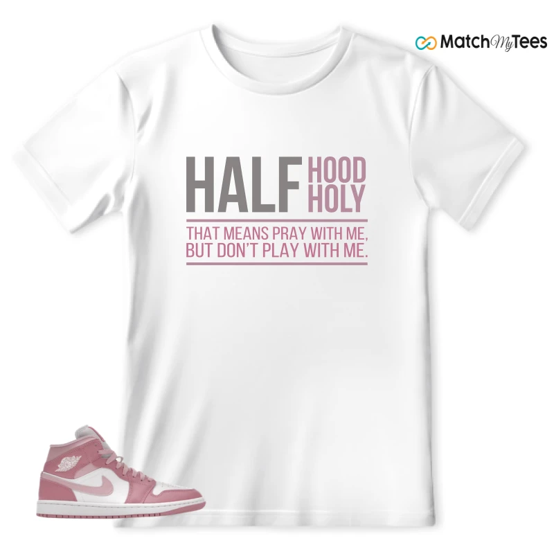 NIKE AIR JORDAN 1 MID ELEMENTAL PINK ICED CARMINE (WOMEN'S) SNEAKER Matching Tees t-shirt