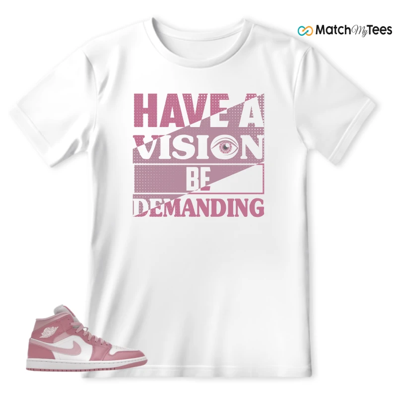 NIKE AIR JORDAN 1 MID ELEMENTAL PINK ICED CARMINE (WOMEN'S) SNEAKER Matching Tees t-shirt