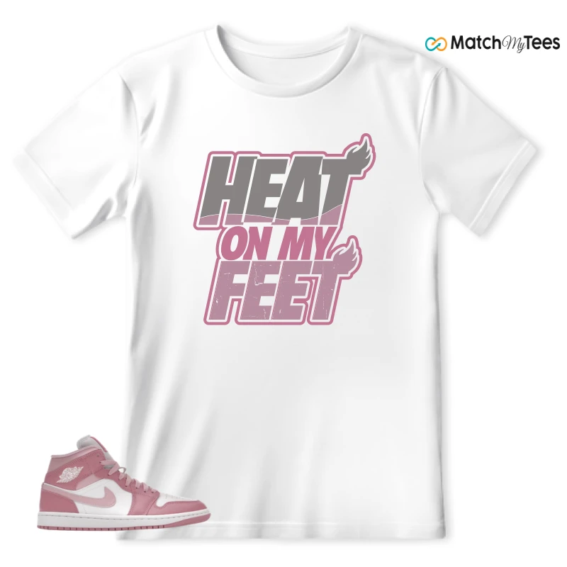 NIKE AIR JORDAN 1 MID ELEMENTAL PINK ICED CARMINE (WOMEN'S) SNEAKER Matching Tees t-shirt