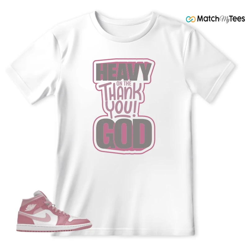 NIKE AIR JORDAN 1 MID ELEMENTAL PINK ICED CARMINE (WOMEN'S) SNEAKER Matching Tees t-shirt