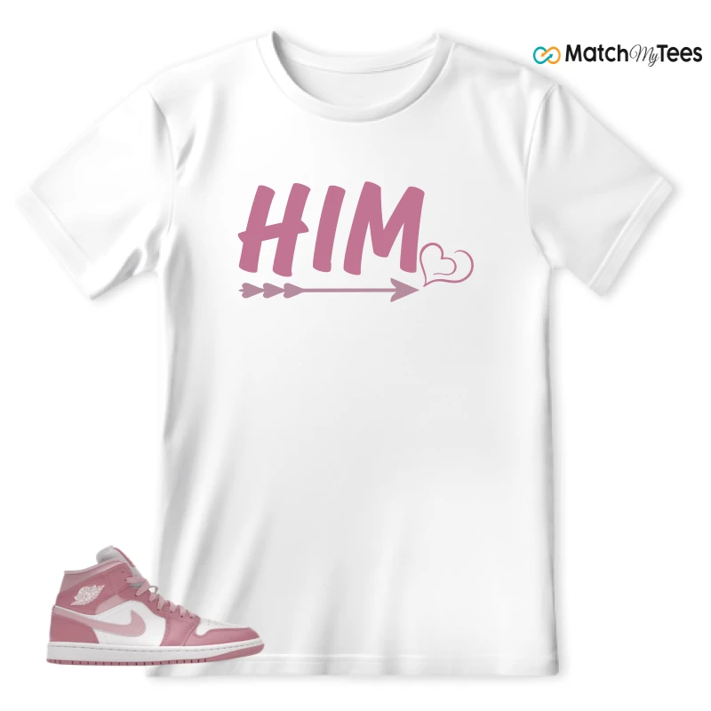 NIKE AIR JORDAN 1 MID ELEMENTAL PINK ICED CARMINE (WOMEN'S) SNEAKER Matching Tees t-shirt