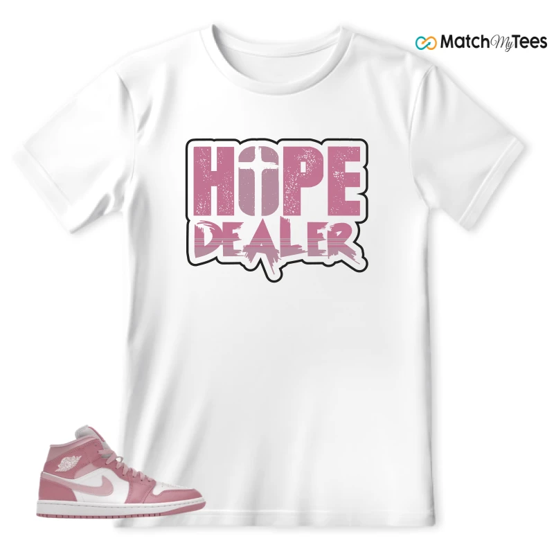 NIKE AIR JORDAN 1 MID ELEMENTAL PINK ICED CARMINE (WOMEN'S) SNEAKER Matching Tees t-shirt