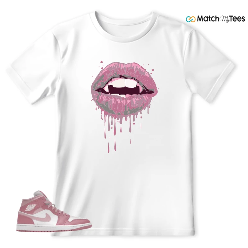 NIKE AIR JORDAN 1 MID ELEMENTAL PINK ICED CARMINE (WOMEN'S) SNEAKER Matching Tees t-shirt