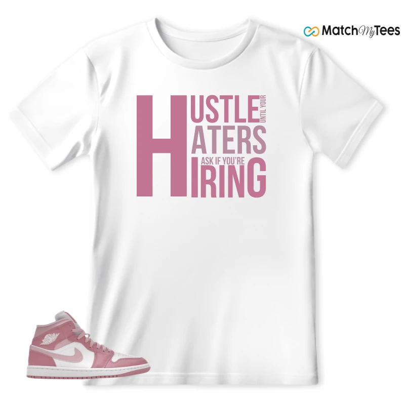 NIKE AIR JORDAN 1 MID ELEMENTAL PINK ICED CARMINE (WOMEN'S) SNEAKER Matching Tees t-shirt
