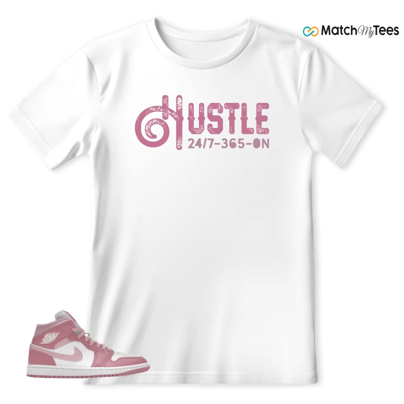 NIKE AIR JORDAN 1 MID ELEMENTAL PINK ICED CARMINE (WOMEN'S) SNEAKER Matching Tees t-shirt