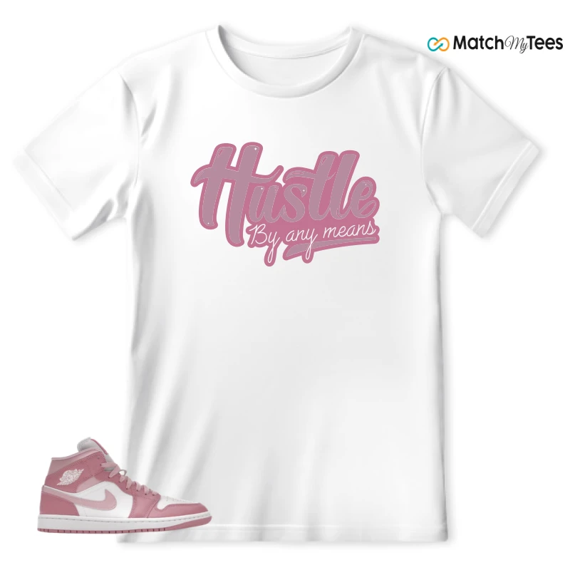 NIKE AIR JORDAN 1 MID ELEMENTAL PINK ICED CARMINE (WOMEN'S) SNEAKER Matching Tees t-shirt