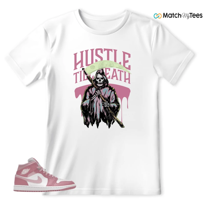 NIKE AIR JORDAN 1 MID ELEMENTAL PINK ICED CARMINE (WOMEN'S) SNEAKER Matching Tees t-shirt