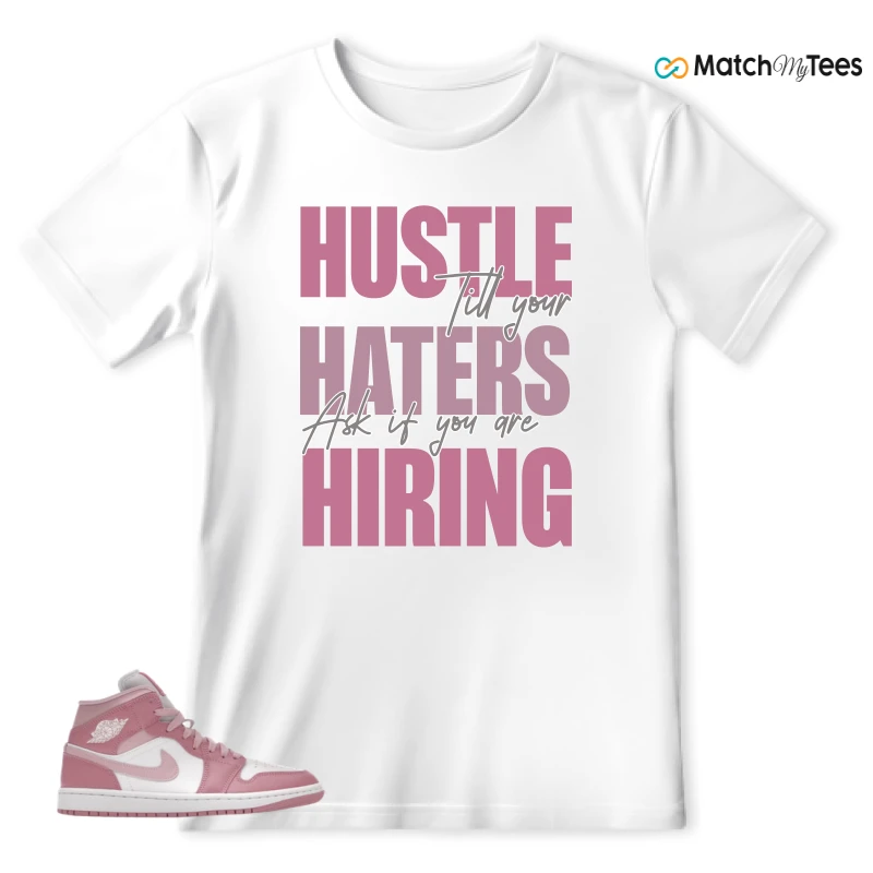 NIKE AIR JORDAN 1 MID ELEMENTAL PINK ICED CARMINE (WOMEN'S) SNEAKER Matching Tees t-shirt