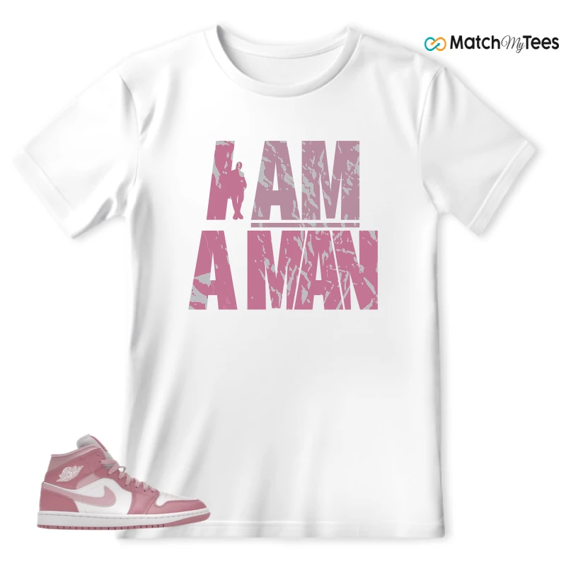 NIKE AIR JORDAN 1 MID ELEMENTAL PINK ICED CARMINE (WOMEN'S) SNEAKER Matching Tees t-shirt