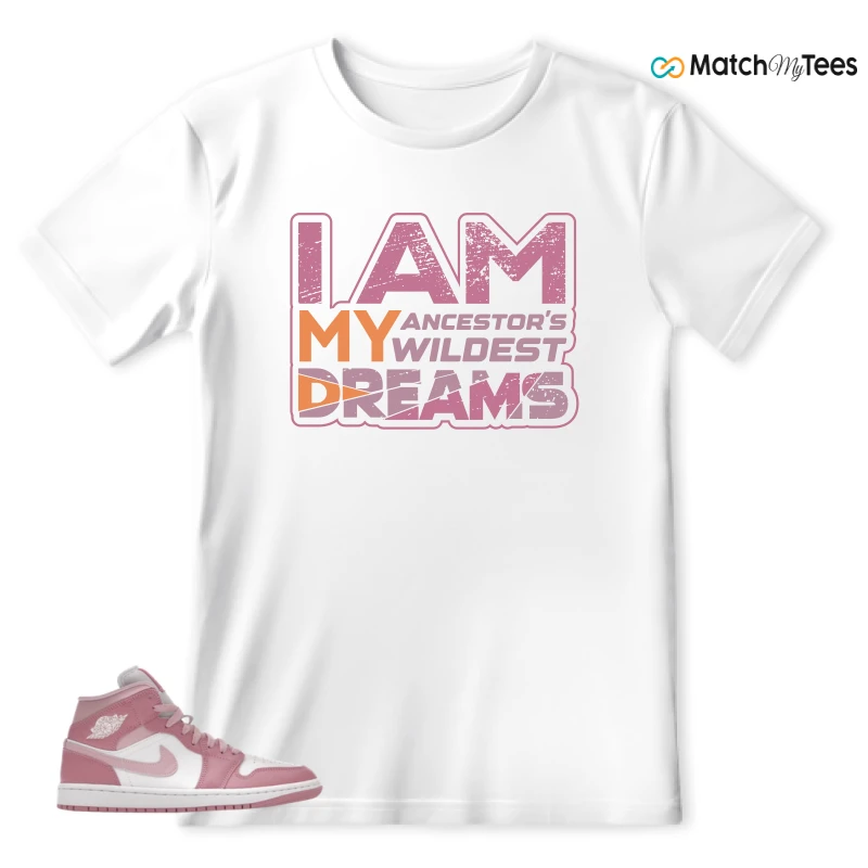 NIKE AIR JORDAN 1 MID ELEMENTAL PINK ICED CARMINE (WOMEN'S) SNEAKER Matching Tees t-shirt