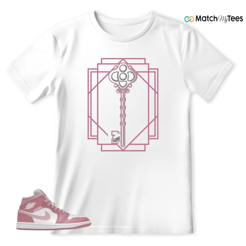 NIKE AIR JORDAN 1 MID ELEMENTAL PINK ICED CARMINE (WOMEN'S) SNEAKER Matching Tees t-shirt