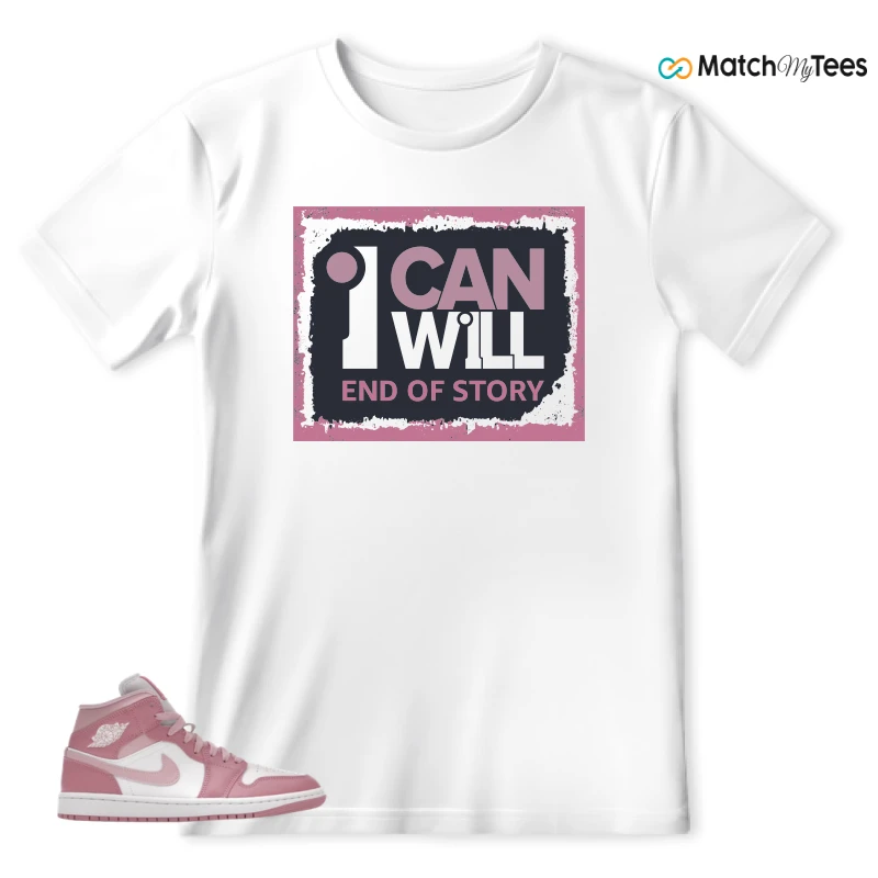 NIKE AIR JORDAN 1 MID ELEMENTAL PINK ICED CARMINE (WOMEN'S) SNEAKER Matching Tees t-shirt