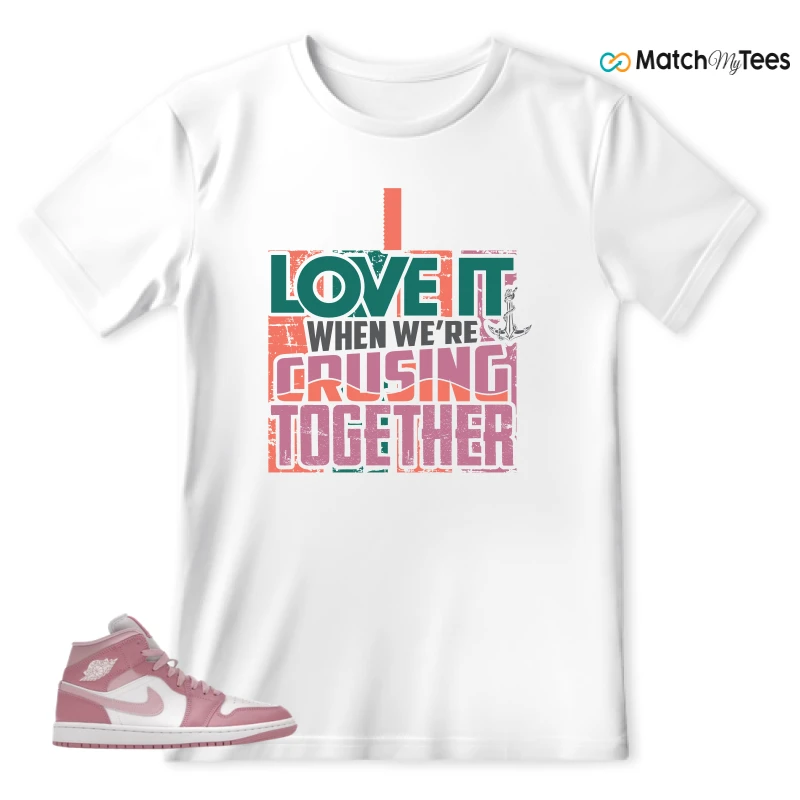 NIKE AIR JORDAN 1 MID ELEMENTAL PINK ICED CARMINE (WOMEN'S) SNEAKER Matching Tees t-shirt