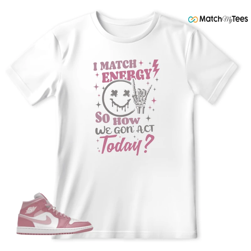 NIKE AIR JORDAN 1 MID ELEMENTAL PINK ICED CARMINE (WOMEN'S) SNEAKER Matching Tees t-shirt