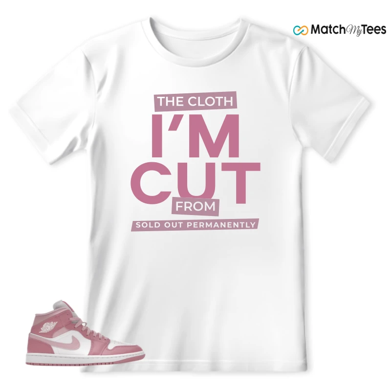 NIKE AIR JORDAN 1 MID ELEMENTAL PINK ICED CARMINE (WOMEN'S) SNEAKER Matching Tees t-shirt