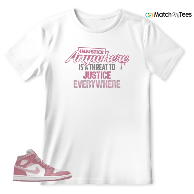 NIKE AIR JORDAN 1 MID ELEMENTAL PINK ICED CARMINE (WOMEN'S) SNEAKER Matching Tees t-shirt