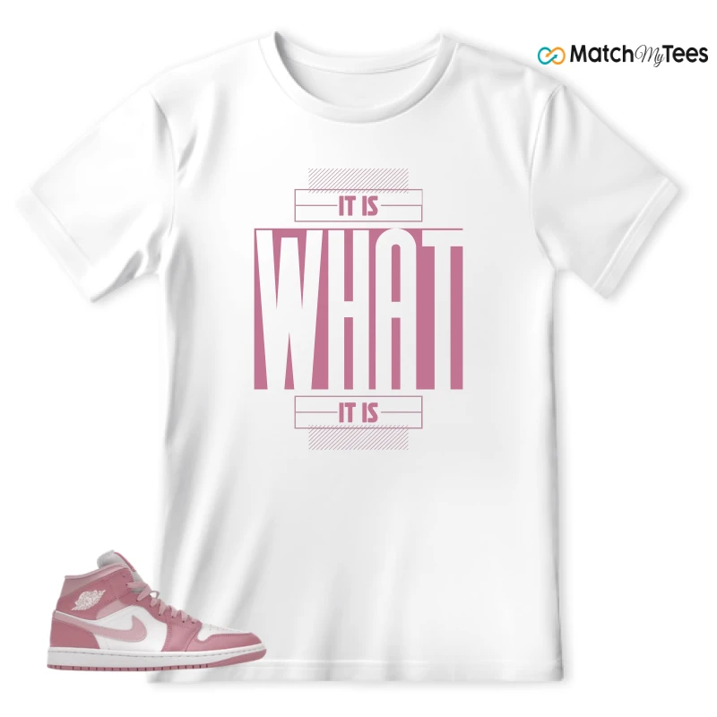 NIKE AIR JORDAN 1 MID ELEMENTAL PINK ICED CARMINE (WOMEN'S) SNEAKER Matching Tees t-shirt