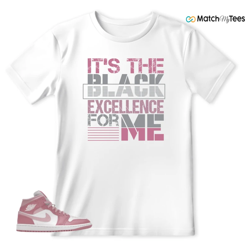 NIKE AIR JORDAN 1 MID ELEMENTAL PINK ICED CARMINE (WOMEN'S) SNEAKER Matching Tees t-shirt