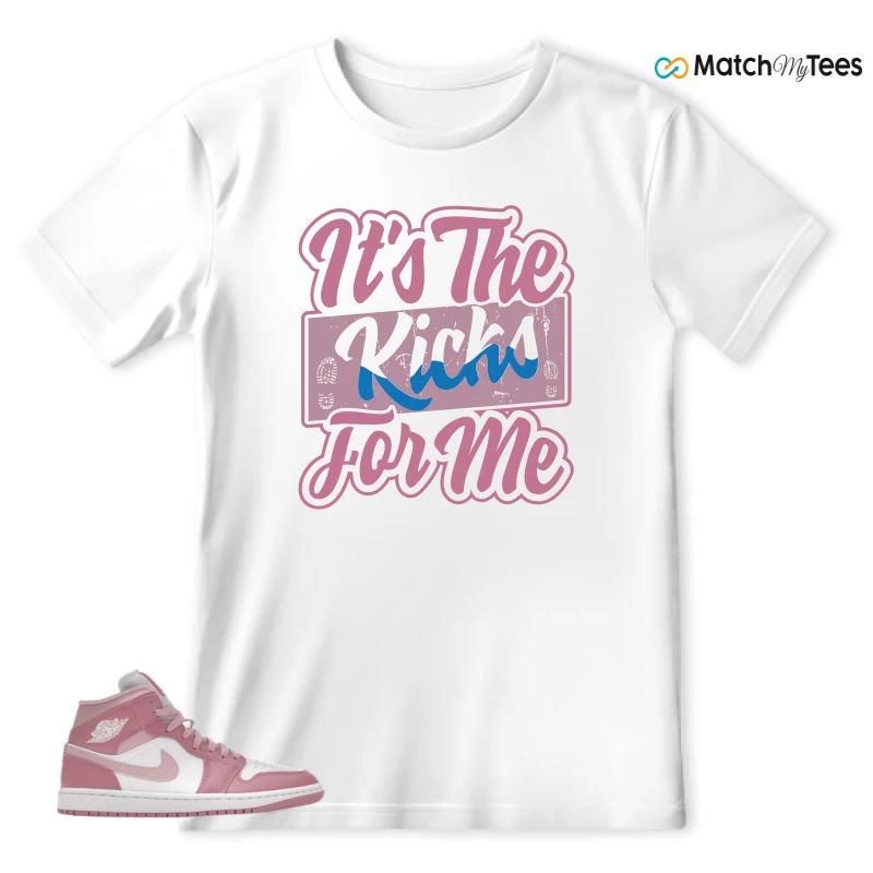 NIKE AIR JORDAN 1 MID ELEMENTAL PINK ICED CARMINE (WOMEN'S) SNEAKER Matching Tees t-shirt