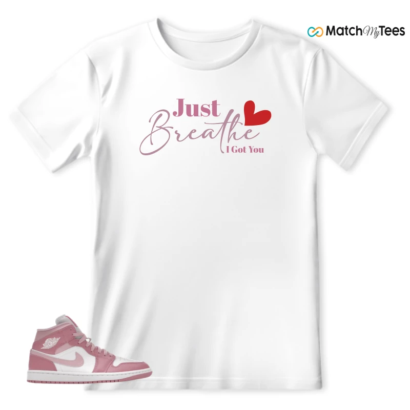 NIKE AIR JORDAN 1 MID ELEMENTAL PINK ICED CARMINE (WOMEN'S) SNEAKER Matching Tees t-shirt