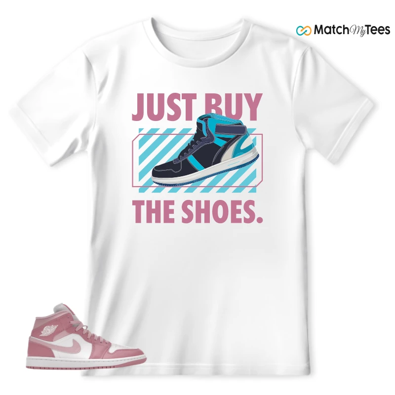 NIKE AIR JORDAN 1 MID ELEMENTAL PINK ICED CARMINE (WOMEN'S) SNEAKER Matching Tees t-shirt