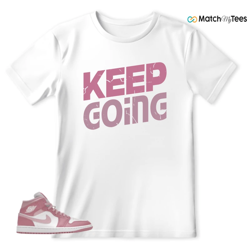NIKE AIR JORDAN 1 MID ELEMENTAL PINK ICED CARMINE (WOMEN'S) SNEAKER Matching Tees t-shirt