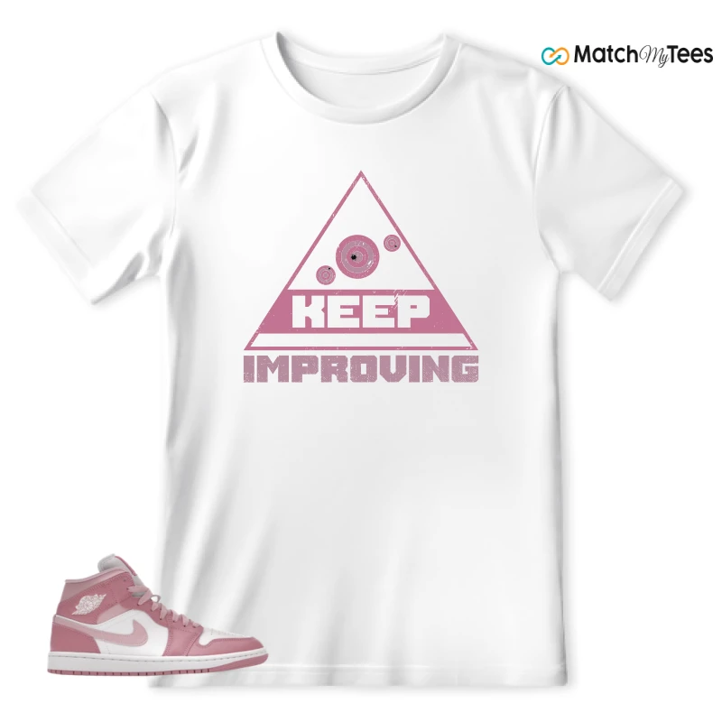 NIKE AIR JORDAN 1 MID ELEMENTAL PINK ICED CARMINE (WOMEN'S) SNEAKER Matching Tees t-shirt