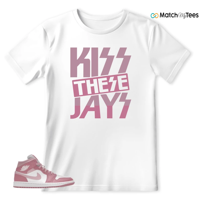 NIKE AIR JORDAN 1 MID ELEMENTAL PINK ICED CARMINE (WOMEN'S) SNEAKER Matching Tees t-shirt