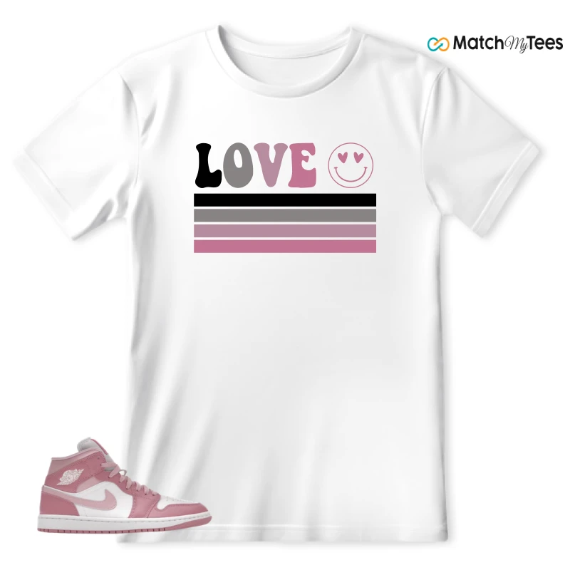 NIKE AIR JORDAN 1 MID ELEMENTAL PINK ICED CARMINE (WOMEN'S) SNEAKER Matching Tees t-shirt