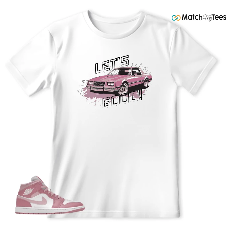 NIKE AIR JORDAN 1 MID ELEMENTAL PINK ICED CARMINE (WOMEN'S) SNEAKER Matching Tees t-shirt