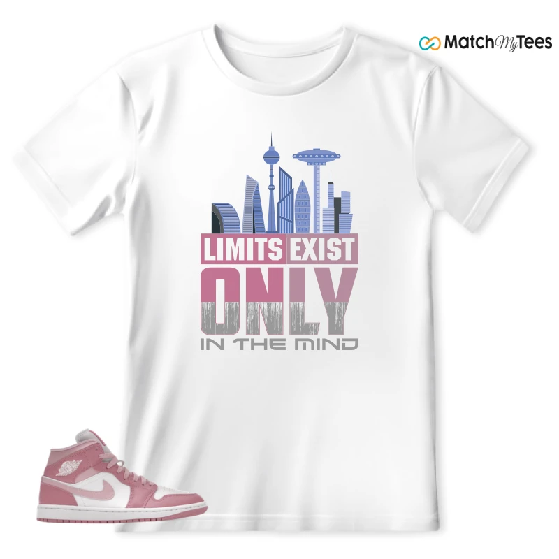 NIKE AIR JORDAN 1 MID ELEMENTAL PINK ICED CARMINE (WOMEN'S) SNEAKER Matching Tees t-shirt