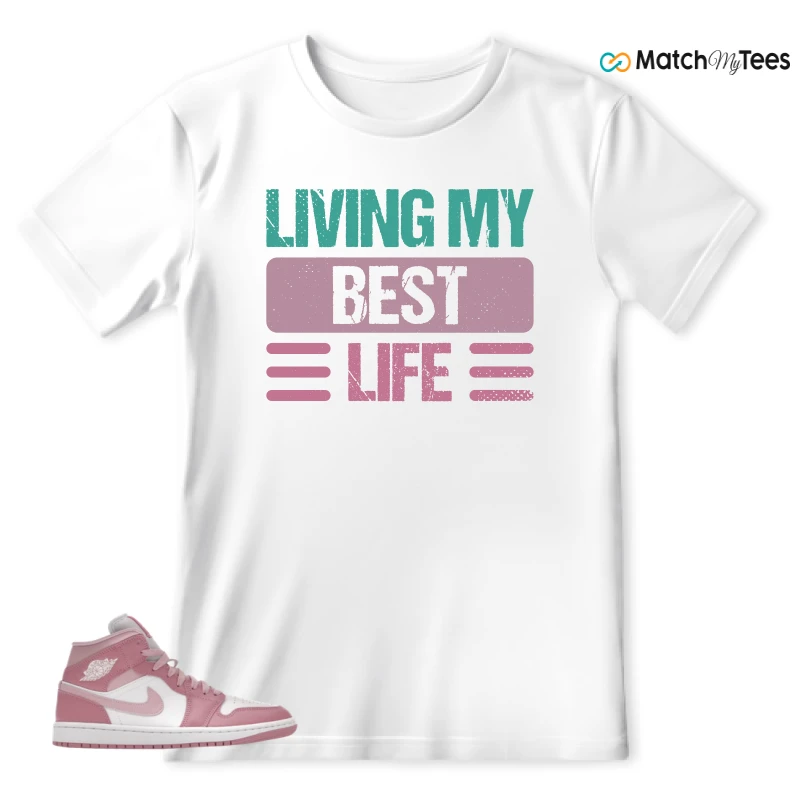 NIKE AIR JORDAN 1 MID ELEMENTAL PINK ICED CARMINE (WOMEN'S) SNEAKER Matching Tees t-shirt