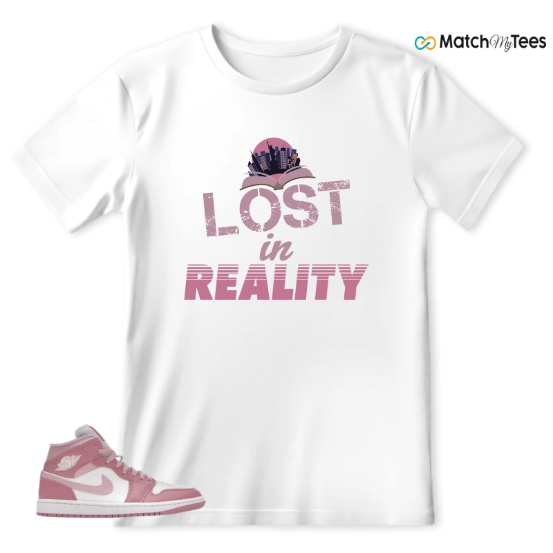 NIKE AIR JORDAN 1 MID ELEMENTAL PINK ICED CARMINE (WOMEN'S) SNEAKER Matching Tees t-shirt
