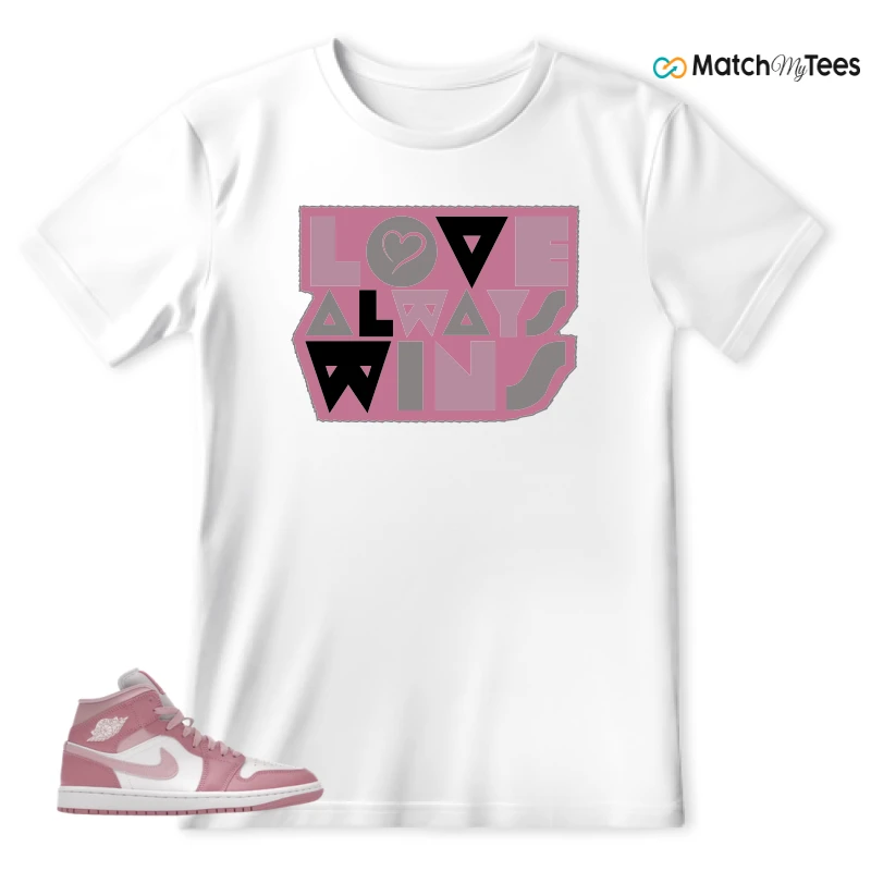 NIKE AIR JORDAN 1 MID ELEMENTAL PINK ICED CARMINE (WOMEN'S) SNEAKER Matching Tees t-shirt