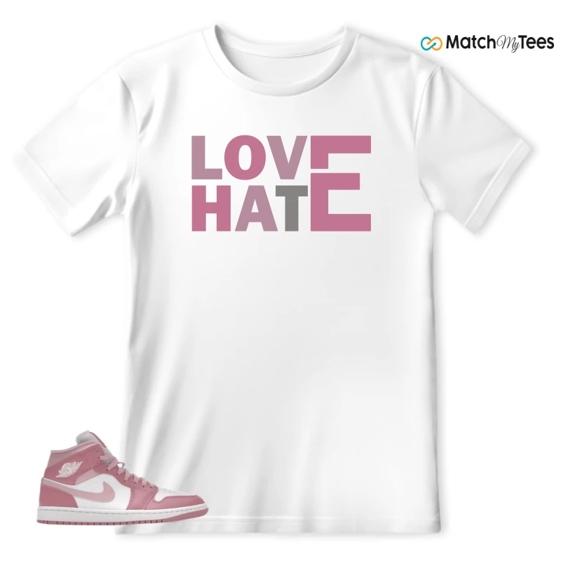 NIKE AIR JORDAN 1 MID ELEMENTAL PINK ICED CARMINE (WOMEN'S) SNEAKER Matching Tees t-shirt