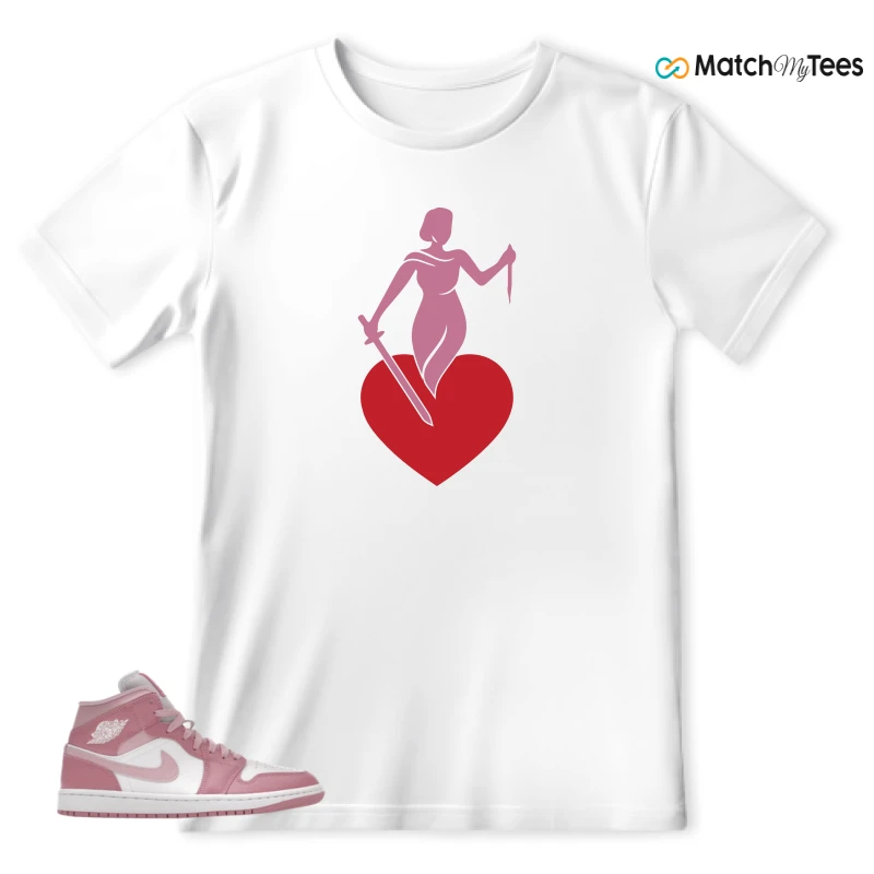 NIKE AIR JORDAN 1 MID ELEMENTAL PINK ICED CARMINE (WOMEN'S) SNEAKER Matching Tees t-shirt