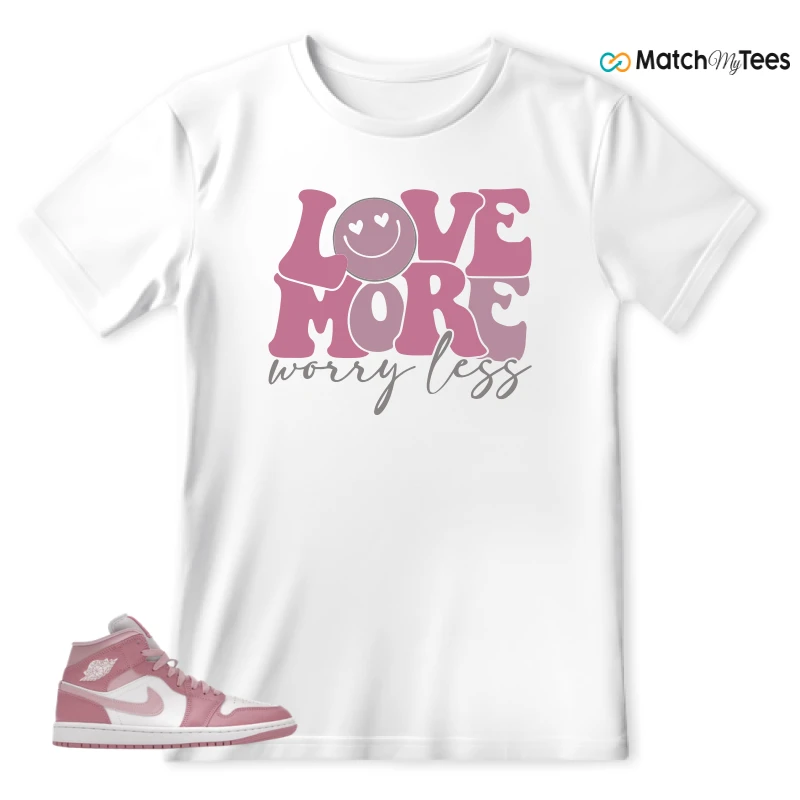 NIKE AIR JORDAN 1 MID ELEMENTAL PINK ICED CARMINE (WOMEN'S) SNEAKER Matching Tees t-shirt