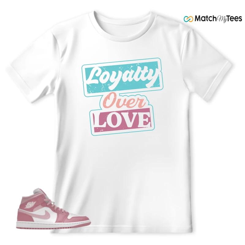 NIKE AIR JORDAN 1 MID ELEMENTAL PINK ICED CARMINE (WOMEN'S) SNEAKER Matching Tees t-shirt