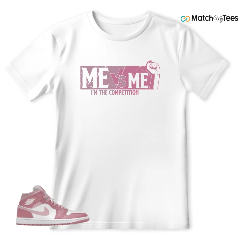 NIKE AIR JORDAN 1 MID ELEMENTAL PINK ICED CARMINE (WOMEN'S) SNEAKER Matching Tees t-shirt