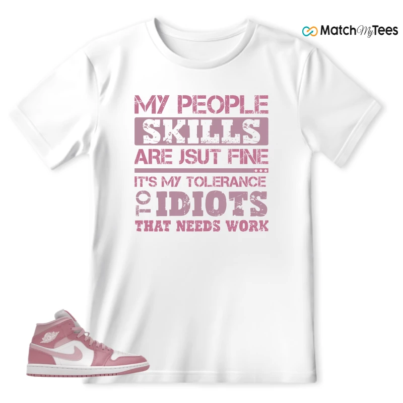 NIKE AIR JORDAN 1 MID ELEMENTAL PINK ICED CARMINE (WOMEN'S) SNEAKER Matching Tees t-shirt