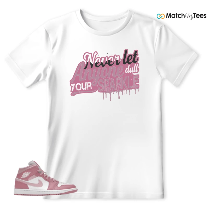 NIKE AIR JORDAN 1 MID ELEMENTAL PINK ICED CARMINE (WOMEN'S) SNEAKER Matching Tees t-shirt