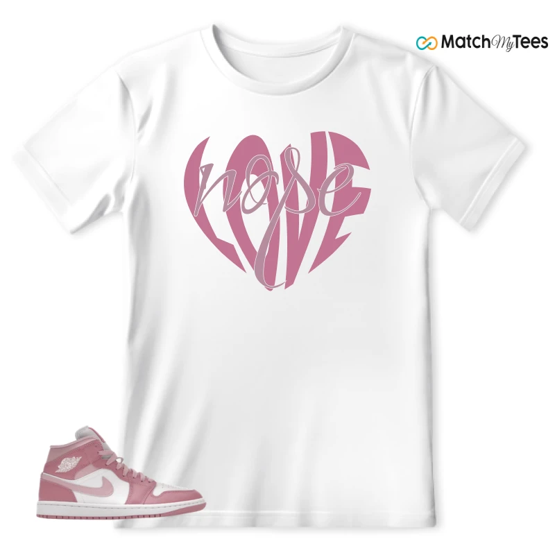 NIKE AIR JORDAN 1 MID ELEMENTAL PINK ICED CARMINE (WOMEN'S) SNEAKER Matching Tees t-shirt