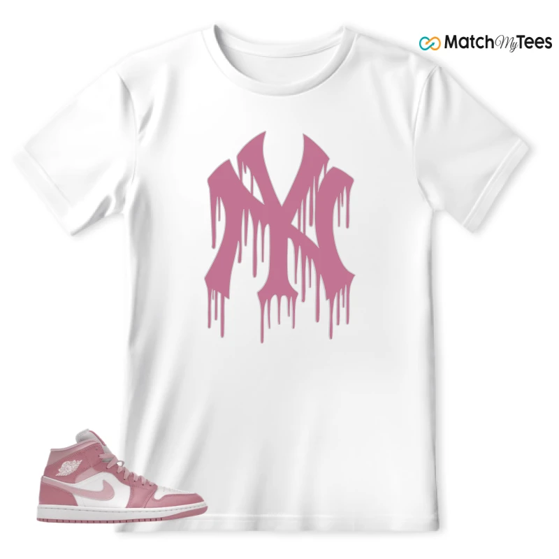 NIKE AIR JORDAN 1 MID ELEMENTAL PINK ICED CARMINE (WOMEN'S) SNEAKER Matching Tees t-shirt