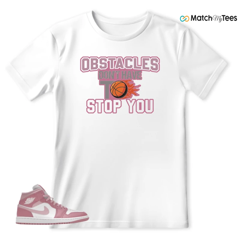 NIKE AIR JORDAN 1 MID ELEMENTAL PINK ICED CARMINE (WOMEN'S) SNEAKER Matching Tees t-shirt