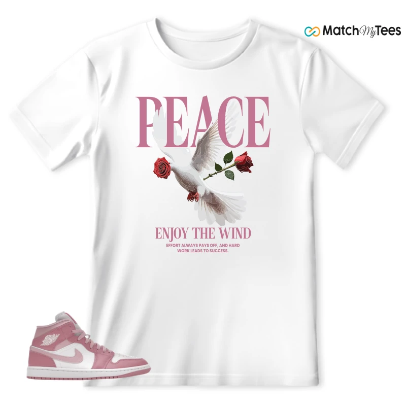NIKE AIR JORDAN 1 MID ELEMENTAL PINK ICED CARMINE (WOMEN'S) SNEAKER Matching Tees t-shirt