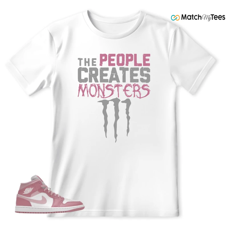 NIKE AIR JORDAN 1 MID ELEMENTAL PINK ICED CARMINE (WOMEN'S) SNEAKER Matching Tees t-shirt
